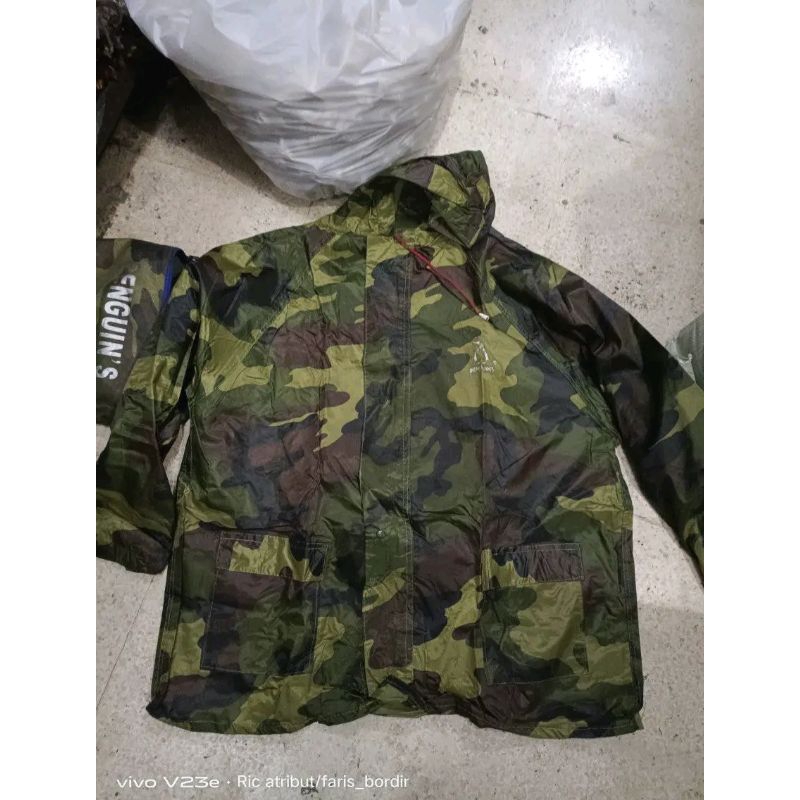 Jashujan mantel jaz hujan tni jas hujan doreng mantel hujan jas hujan setelan
