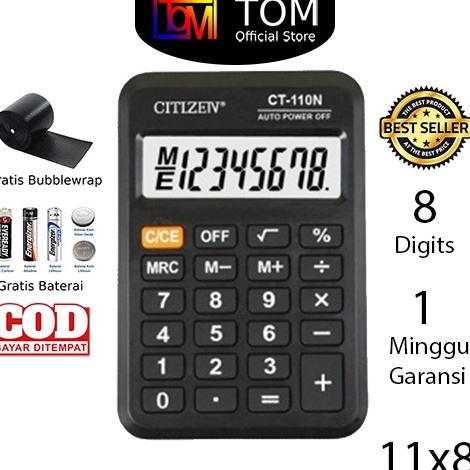 

[KODE GKF7U] Kalkulator CT-100N 8 Digit - Calculator Saku Kecil Mini