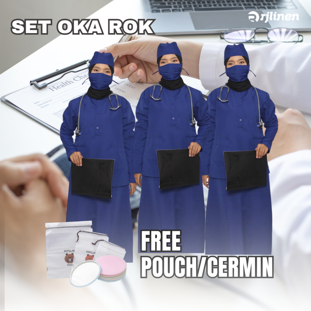 SERAGAM BAJU OK ROK / BAJU OKA /  BAJU OPERASI SETELAN/ BAJU PERAWAT/ ROK