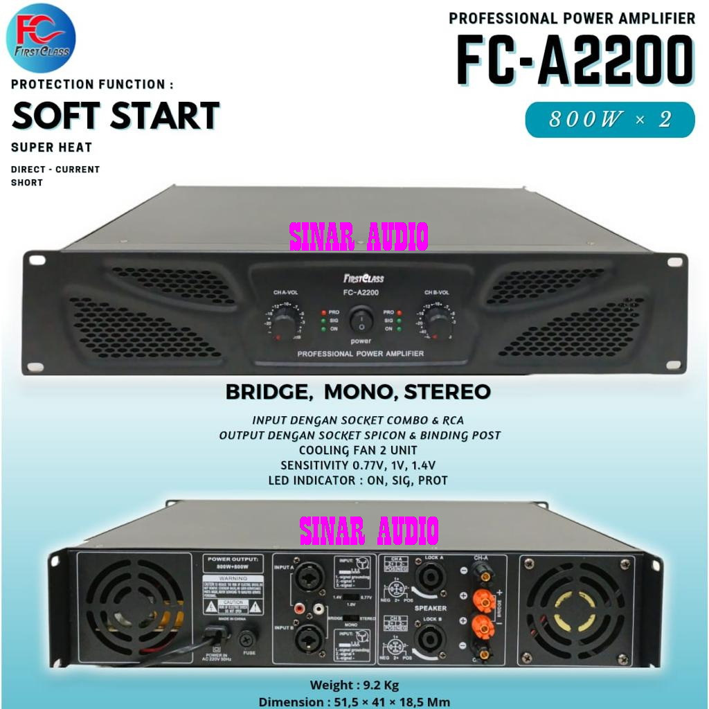 Power Ampli Firstclass FCA 2200 Ampli FC A 2200 Professional FC A2200