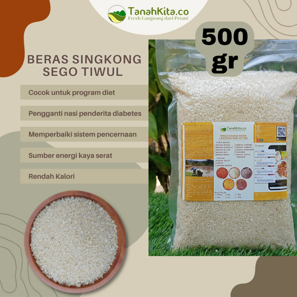 

Beras Singkong I Tiwul I Oyek I Fresh langsung dari Petani 500gr vakum