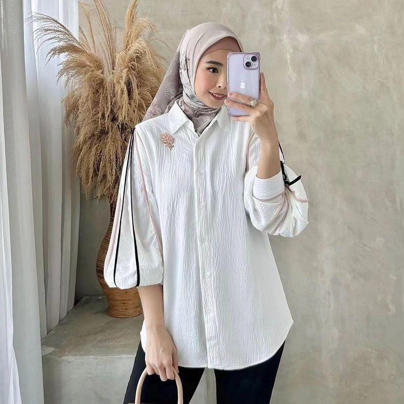 Baju Atasan Wanita Devanca Blouse HS M L XL XXL Busui Bahan Crinkle Airflow Baju Blouse Wanita Jumbo