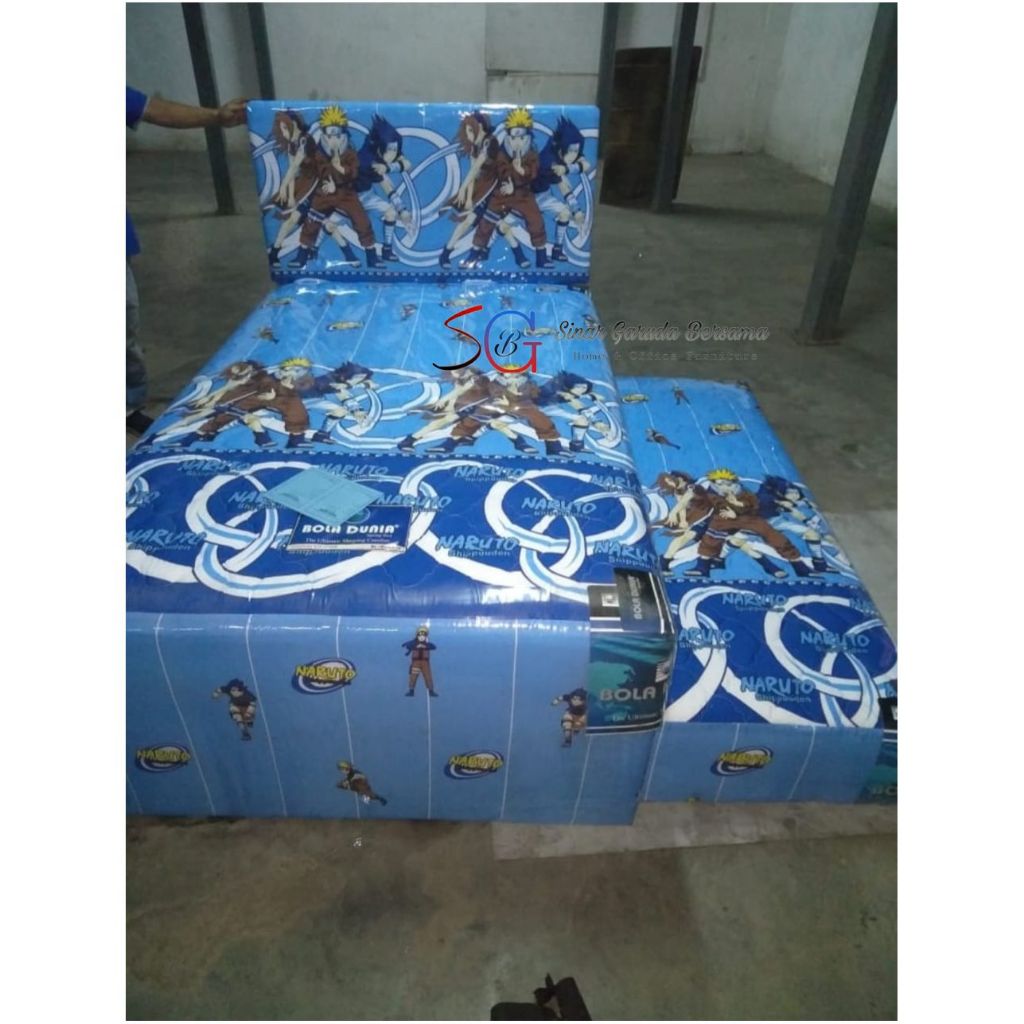 KASUR 2IN1 SORONG KARAKTER NARUTO / SPRING BED DORONG ATAS BAWAH ANAK MERK BOLA DUNIA
