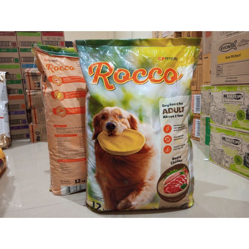 Dog Food Rocco Beef & Chicken Adult 12 Kg - Makanan Anjing Dry Food Kering Rocco