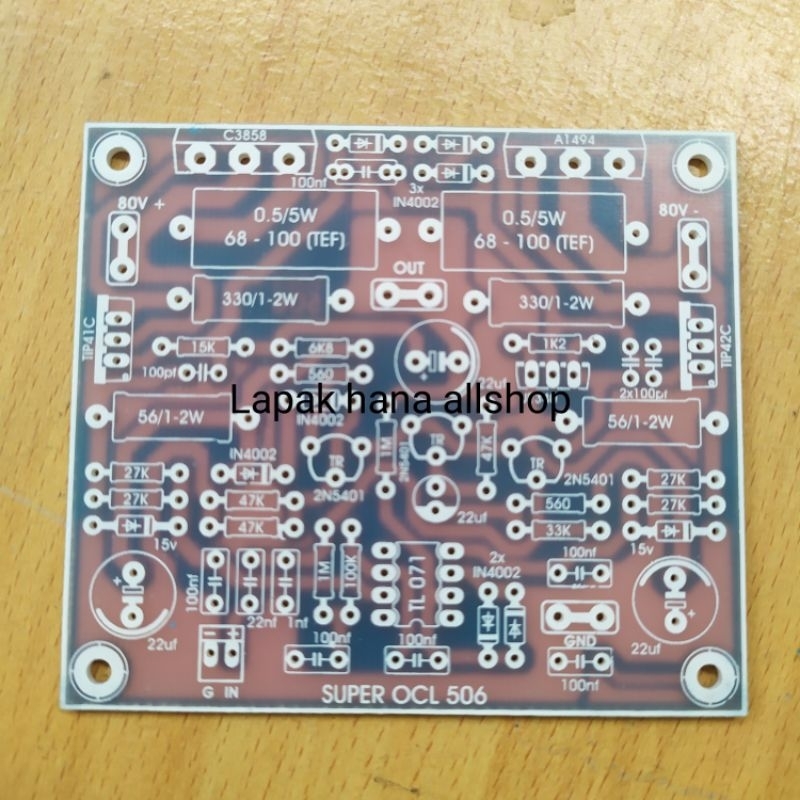 PCB SOCL 506 OCL 506 BAHAN FIBER FR4 PCB DRIVER AMPLIFIER SOCL 506