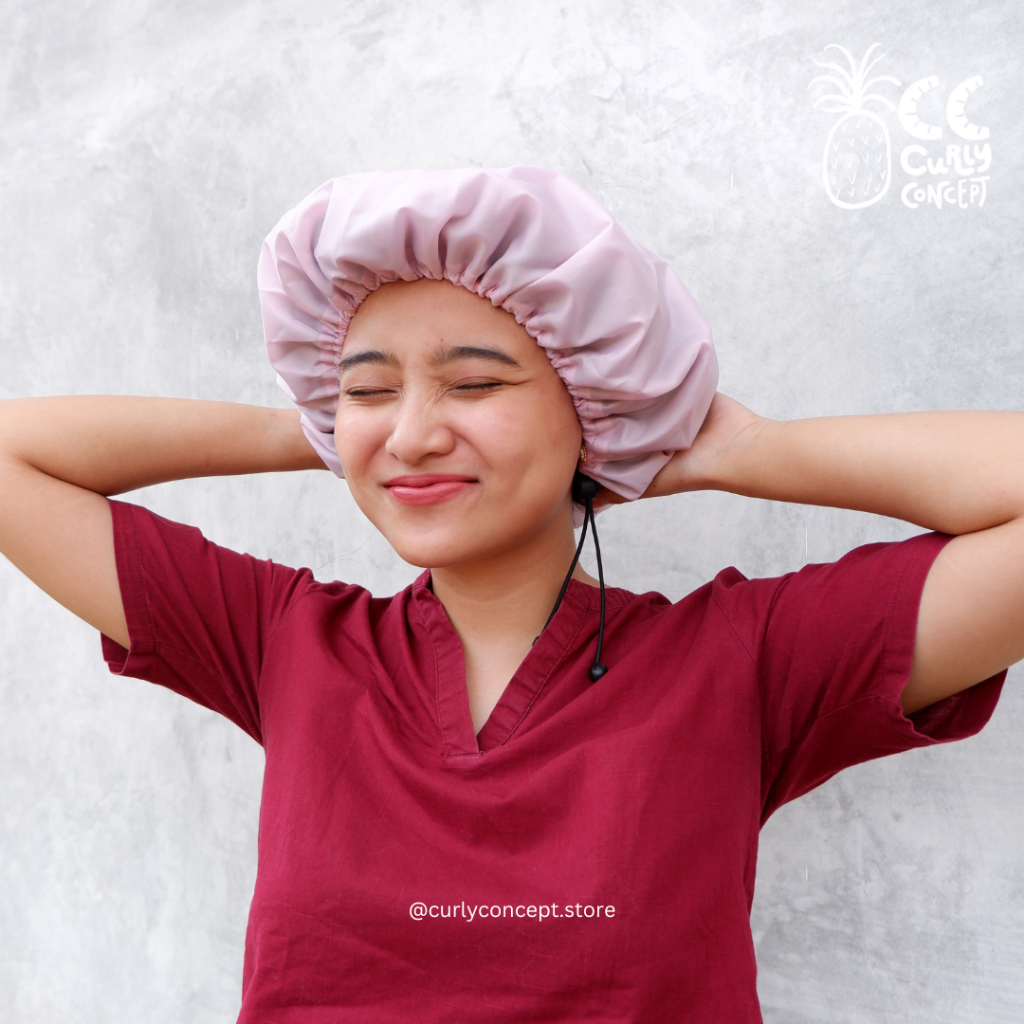Curly Concept  - SHOWER CAP PREMIUM - 2 Lapis (Parasut Premium & Satin Silk Premium)