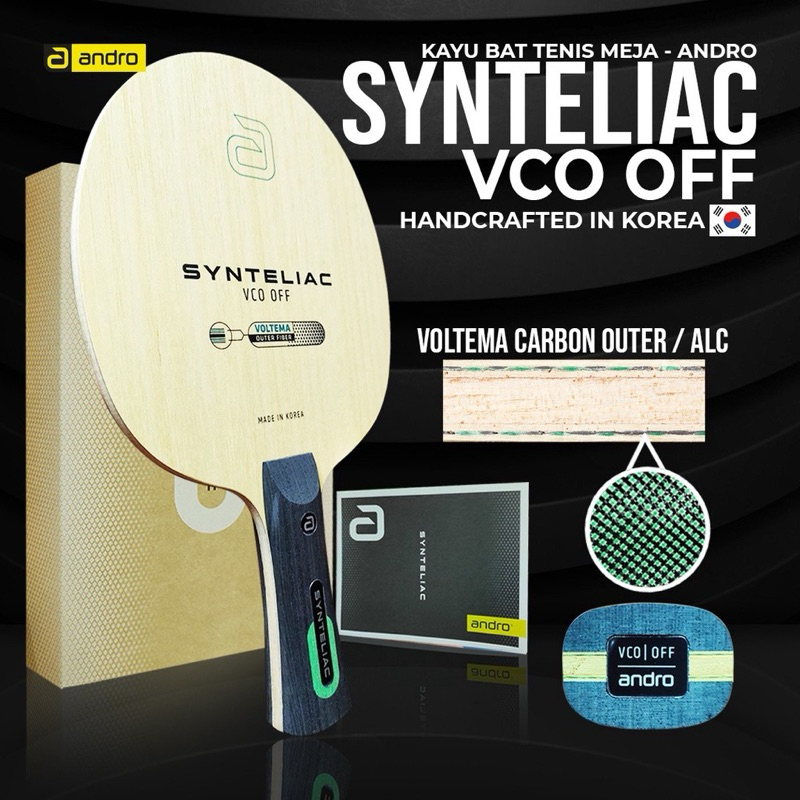 Kayu Bet PP Tenis Meja ANDRO SYNTELIAC VCO Off Voltema Carbon Outer