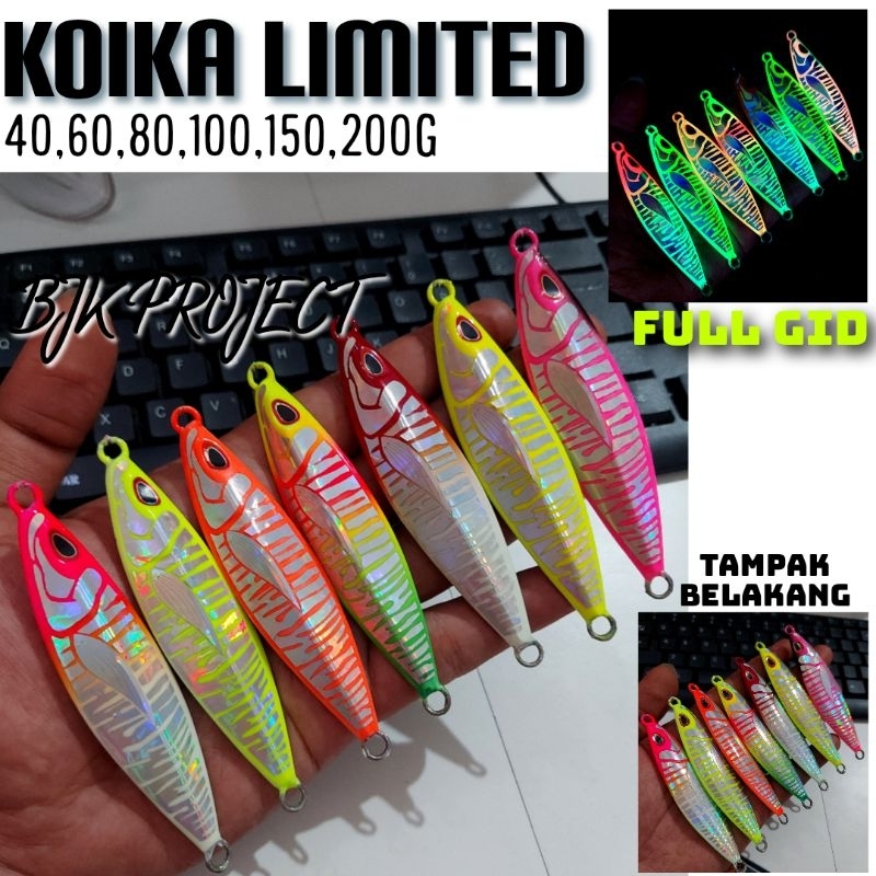 METAL JIG KOIKA 40g s/d 200g LIMITED STIKER GARIS GELOMBANG UMPAN PANCING BJK PROJECT