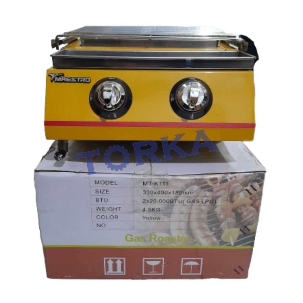 Alat Panggang BBQ Gas Roaster 2 Tungku MAESTRO MT-K111 Griller Kompor Daging Sate Sosis