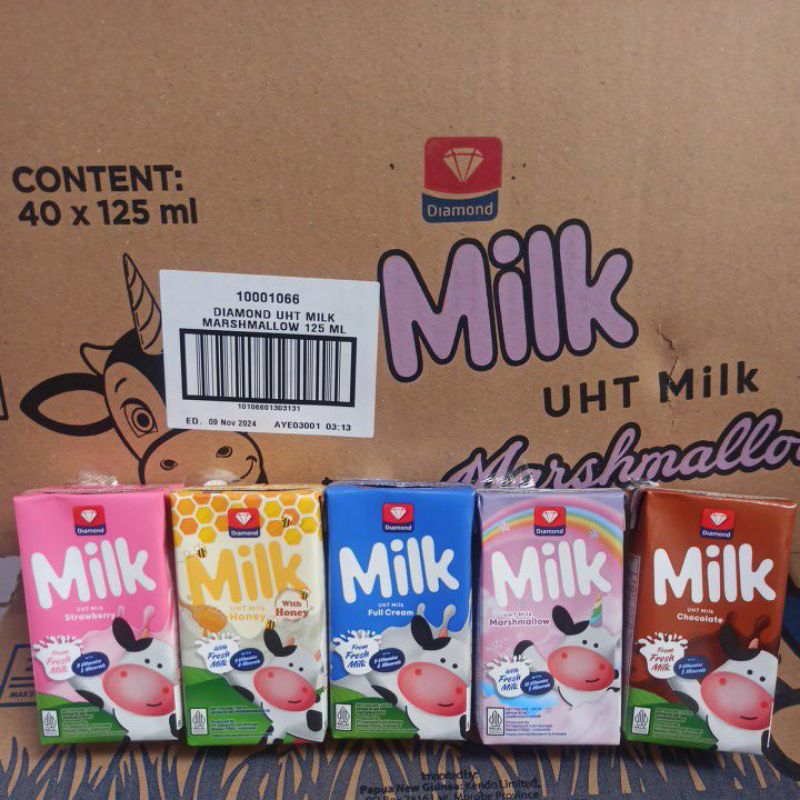 

DIAMOND MILK UHT ISI 40 COKLAT / STRAWBERRY / FULL CREAM / HONEY / MARSHMALLOW