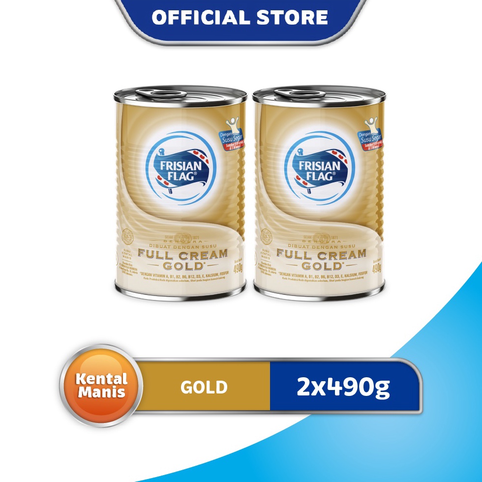 

[☽I65/] Frisian Flag Susu Kental Manis Gold Kaleng 490gr x2 [294]