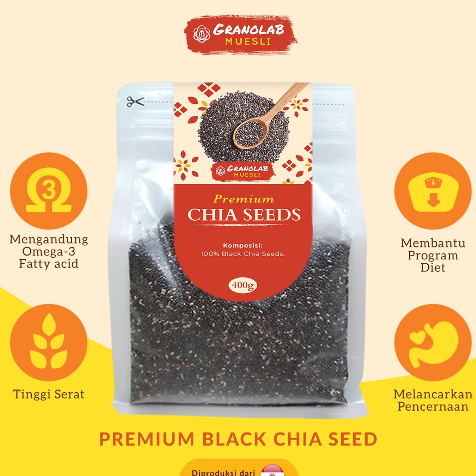 

[KODE PRODUK M8GU94952] Premium Black Chia Seed | Chiaseed Paraguay - Granolab Muesli