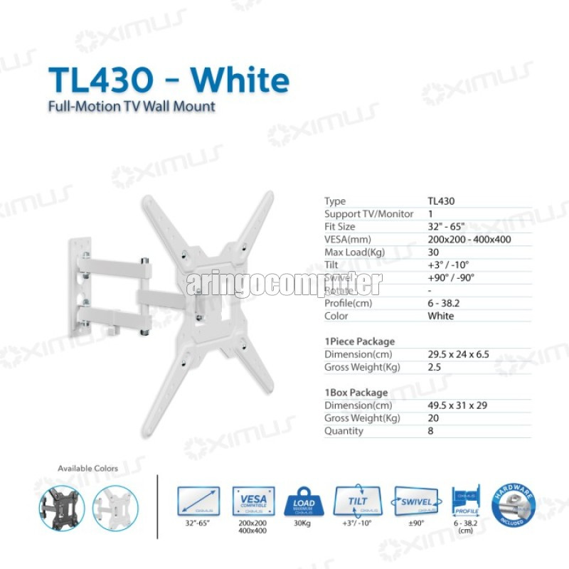 Office Equipment OXIMUS BRACKET TV TL430 WHITE