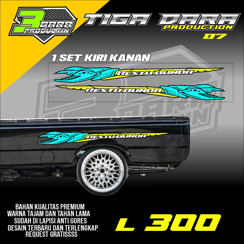 STIKER STRIPING BAK SAMPING L300 PICKUP STIKER BAK SAMPING L300 KODE 07