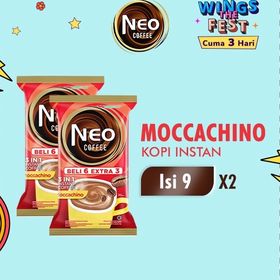 

✿Baru➾ Neo Coffee Kopi Instan Moccachino Pack 20 gr isi 6 + 3 pcs x2 C77 ✩