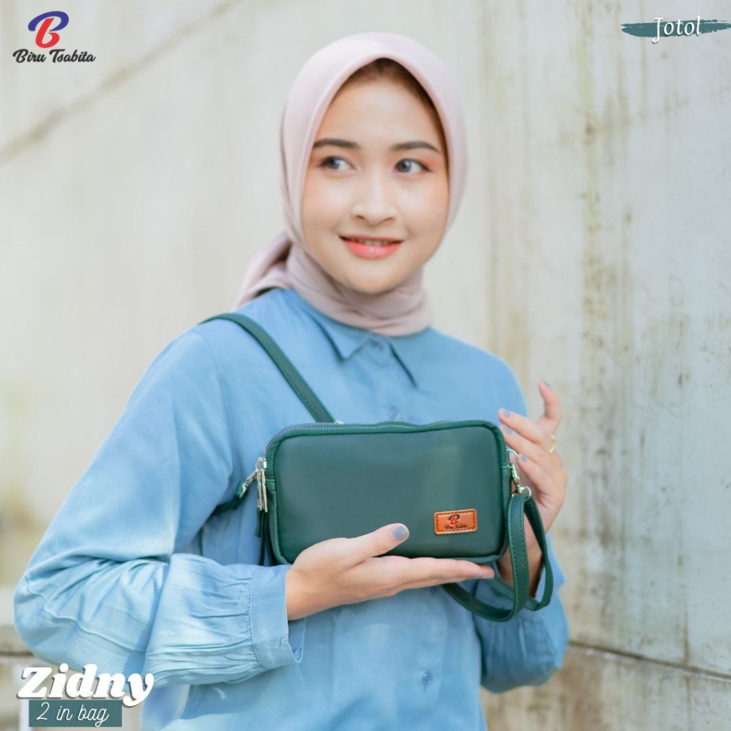 Biru Tsabita Zidny Bag 2in1 Tas Selempang / Dompet Waterproof Chocoly