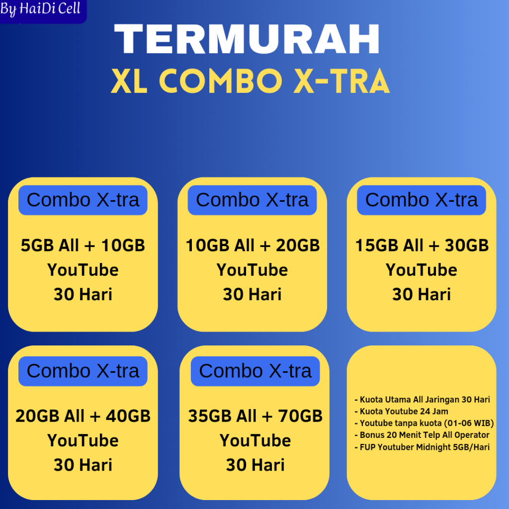 TERMURAH PAKET XL COMBO XTra - Xtra Plus - Xtra VIP