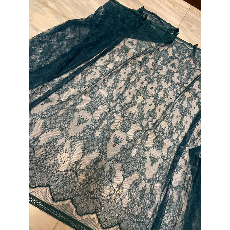 Kain Bahan Kebaya Exclusive Brukat Chantily Lace Semi Perancis Semi France Claire Series Per Satu Pa