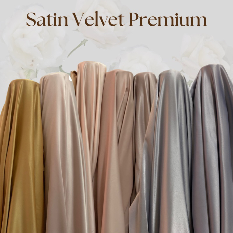 Kain Satin Silk Saten Inner Kebaya Furing Bisa Untuk Background Backdrop Velvet Premium Warna Nude L