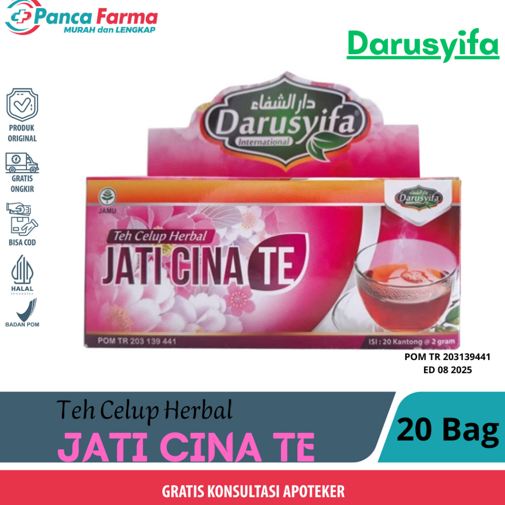 

Teh Celup Herbal | Teh Jati Cina Darusyifa 20 Kantong