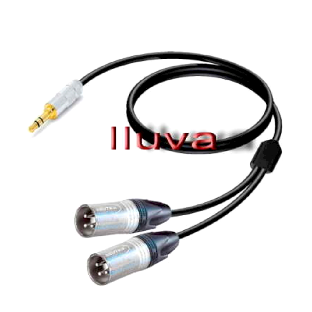 Kabel Canare Ori Jack Akai Mini 3.5 MM To 2 XLR Male 3 Meter