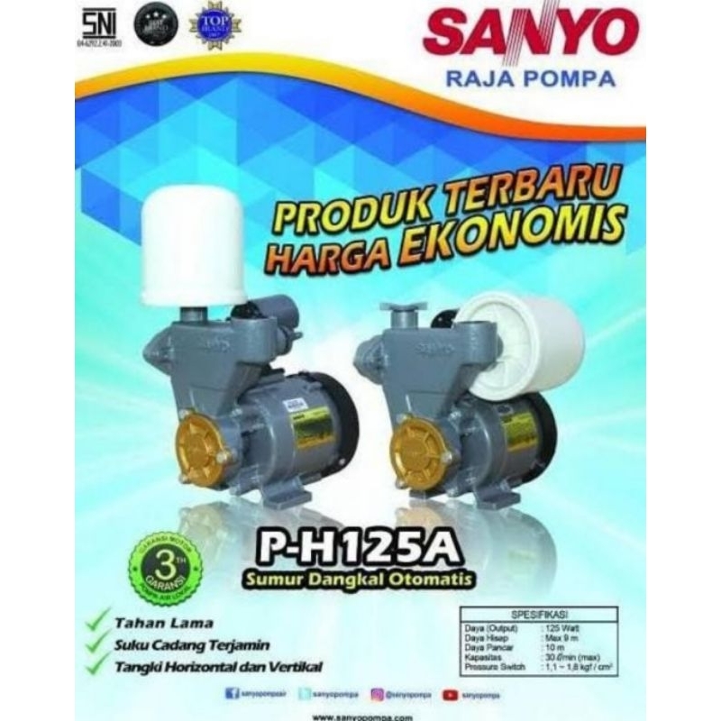 MESIN POMPA AIR SANYO OTOMATIS PH 125A