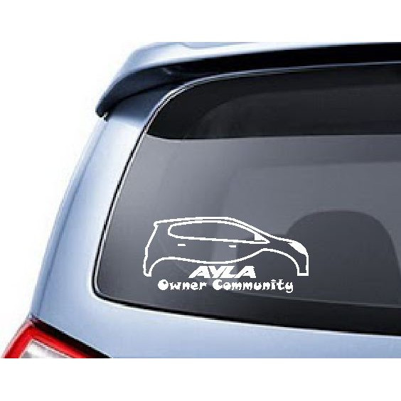 1021 Stiker Ayla Owner Community Mobil Daihatsu Body Kaca Belakang Sticker
