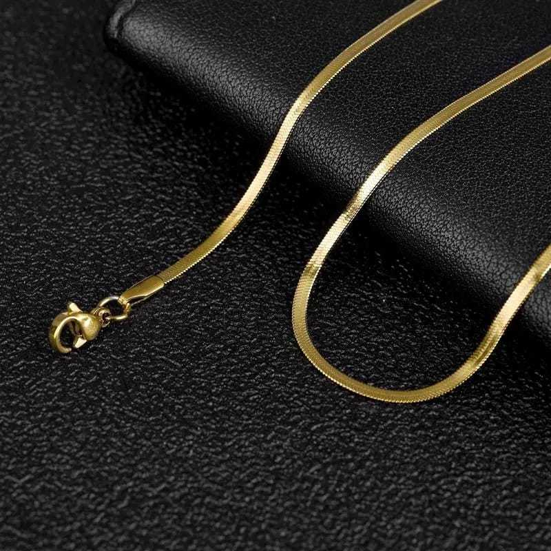 Kalung Titanium Pria Kalung Titanium Gepeng Kalung Titanium Pipih Titanium Kalung Pria Wanita Anti K