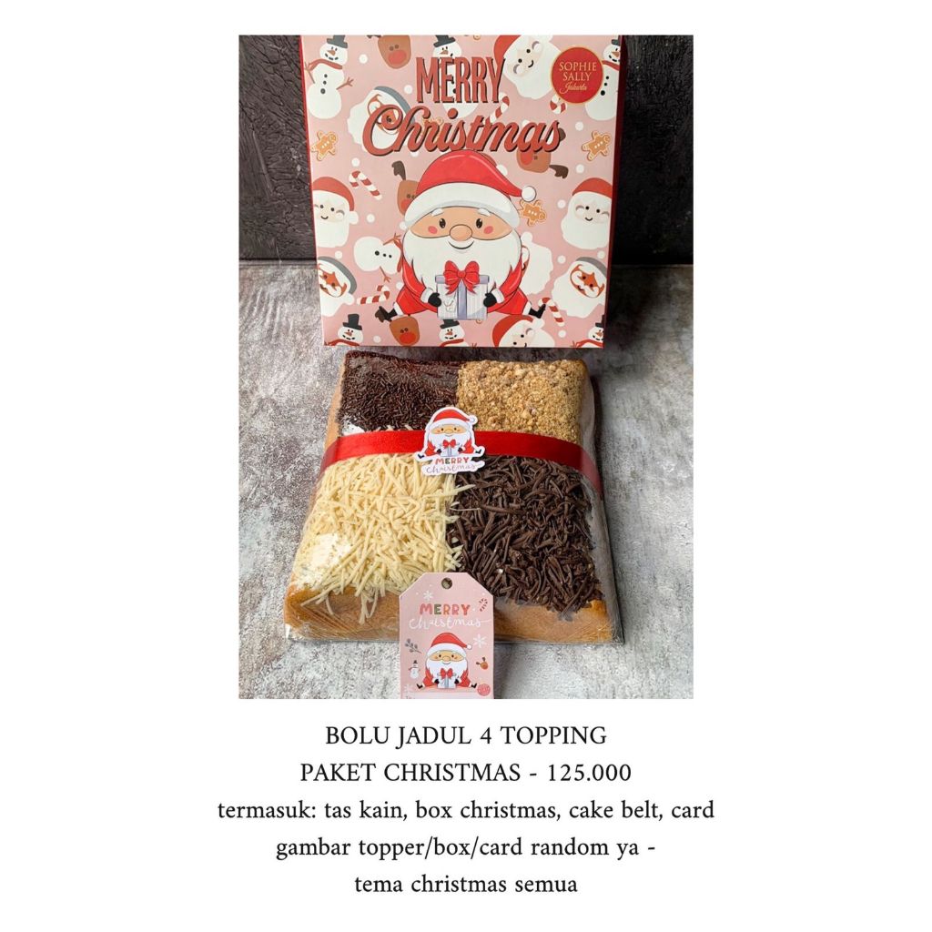 

Bolu Jadul 4 Topping Christmas Edition / Hampers Paket Natal