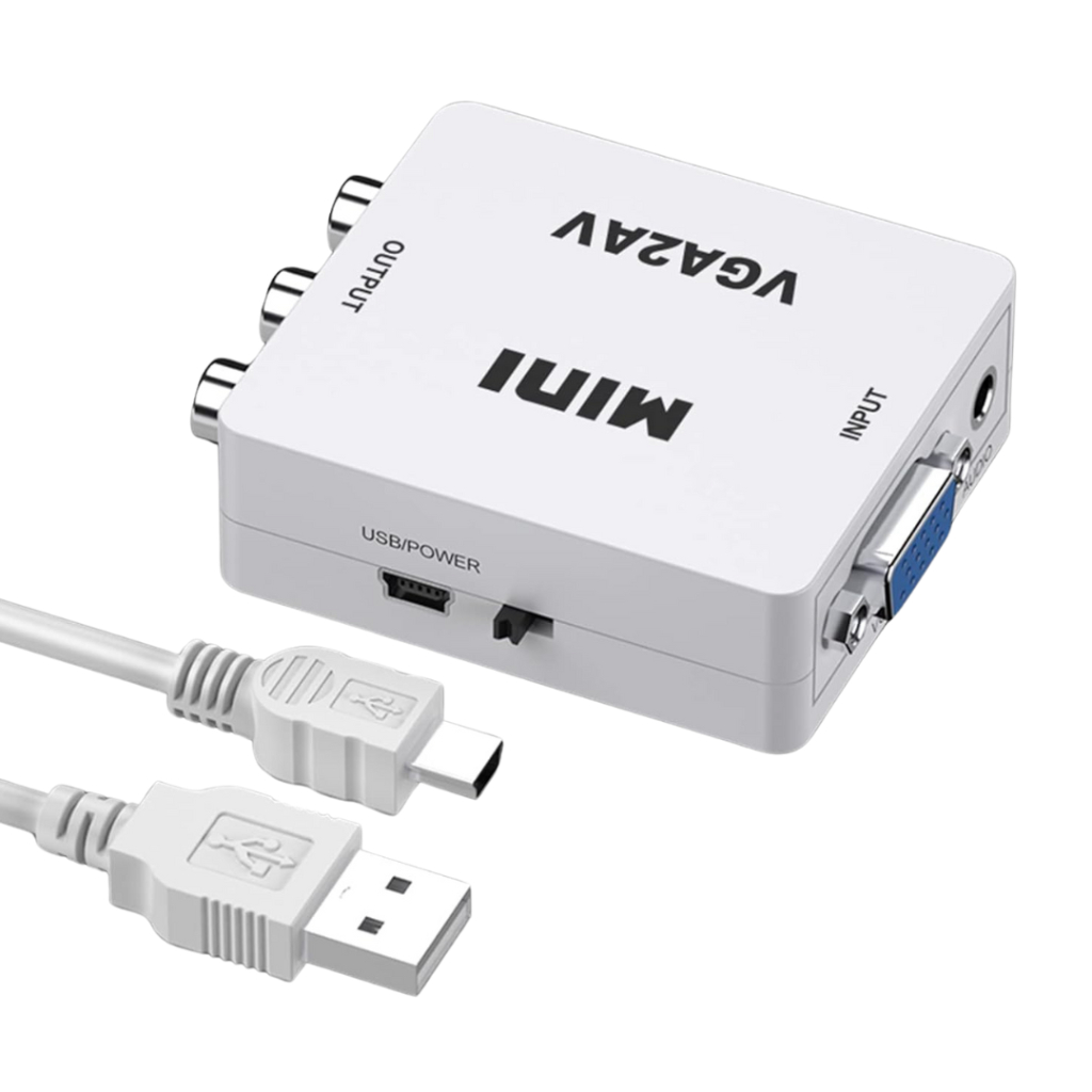 VGA2AV | CONVERTER VGA FEMALE TO AV FEMALE `MINI` + KABEL USB 5 PIN MALE / VGA2AV /VGA to RCA CONVER
