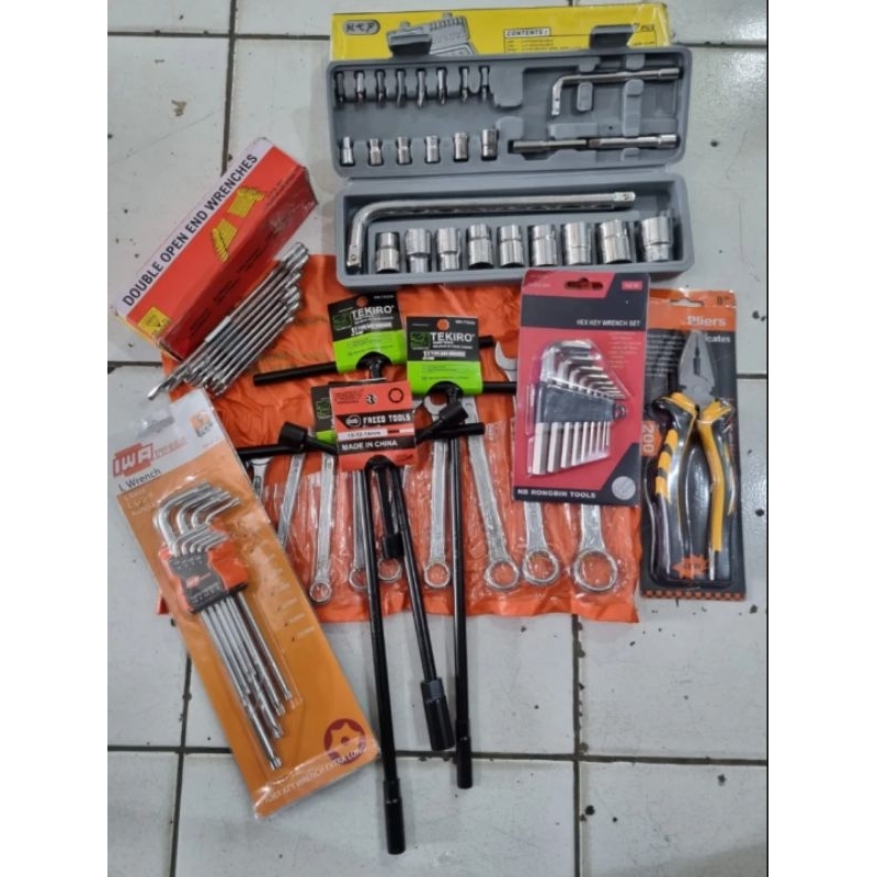 paket kunci shok set ring pas - kunci pas - kunci T tekiro set / tools kit set 68 pcs