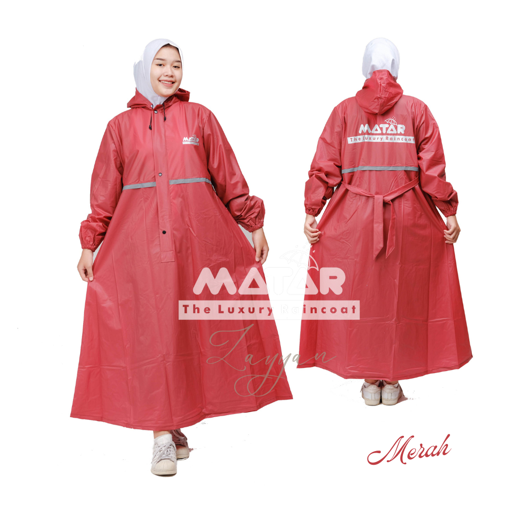 Jas Hujan Gamis Wanita Muslimah / Jas hujan Hijabers / Jas Hujan Matar / Jas Hujan Modis / Jas Hujan