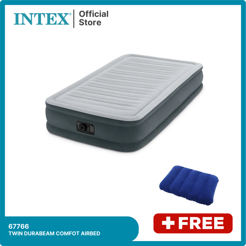 INTEX Kasur Angin Twin Dura-beam Comfort-Plush Airbed 67766