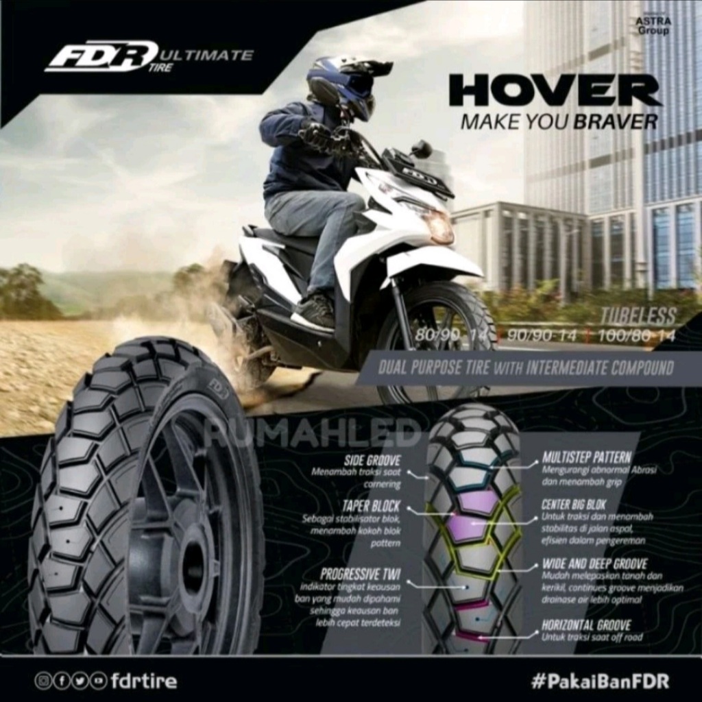 BAN FDR HOVER TUBELESS MOTOR MATIC Ring 14 Dual Purpose