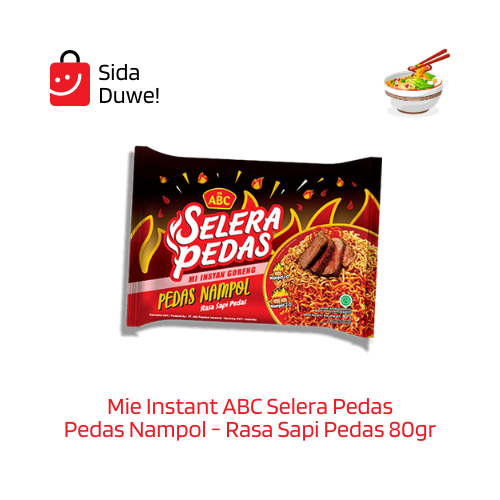 

Mie Instant ABC Selera Pedas - Pedas Nampol - Rasa Sapi Pedas 80gr