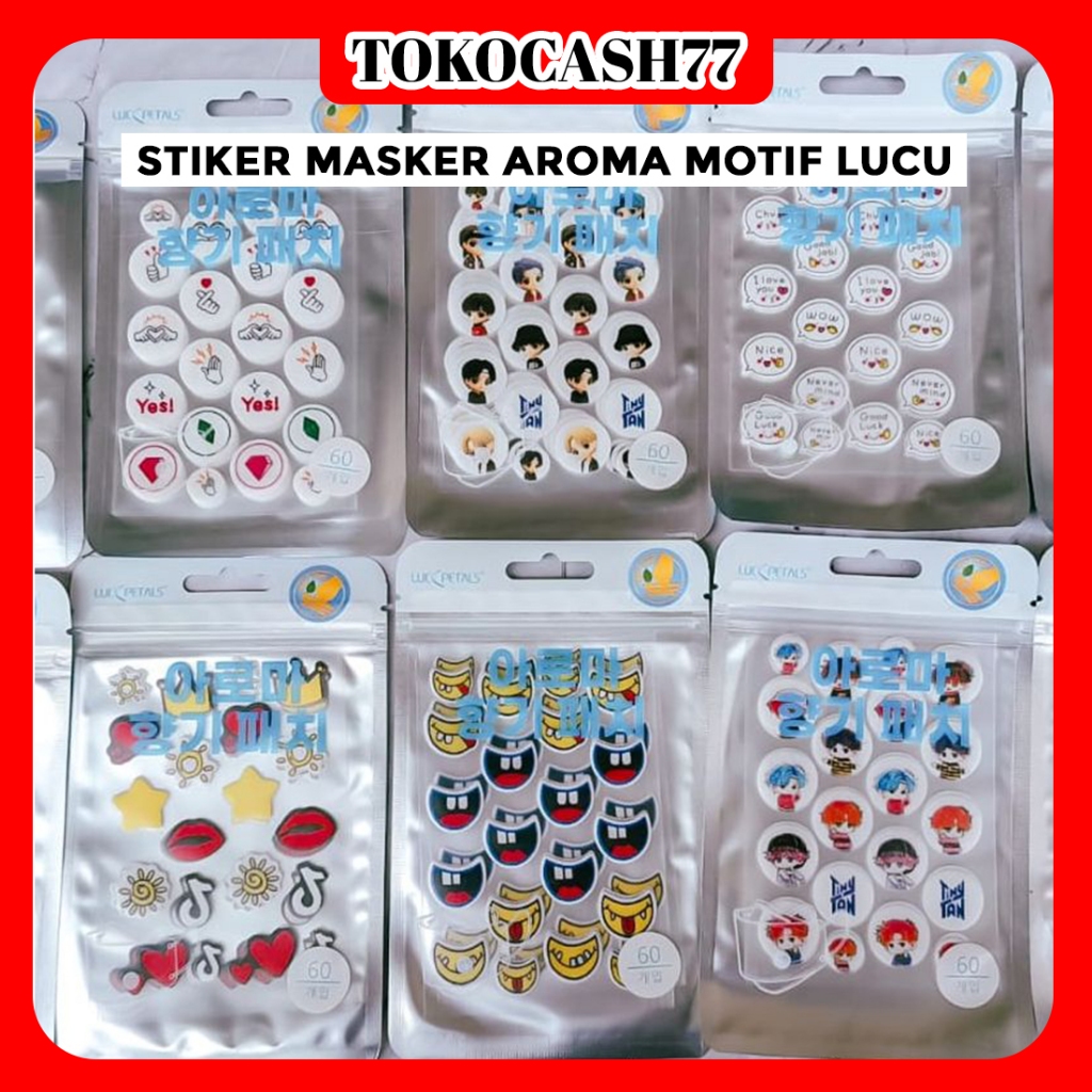 STIKER MASKER AROMA MOTIF LUCU