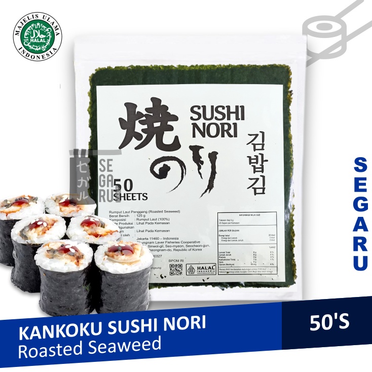 

RY10059 Kankoku Sushi Nori 50 Lembar | Sushi Gimbap Roasted Rumput Laut Halal 8140