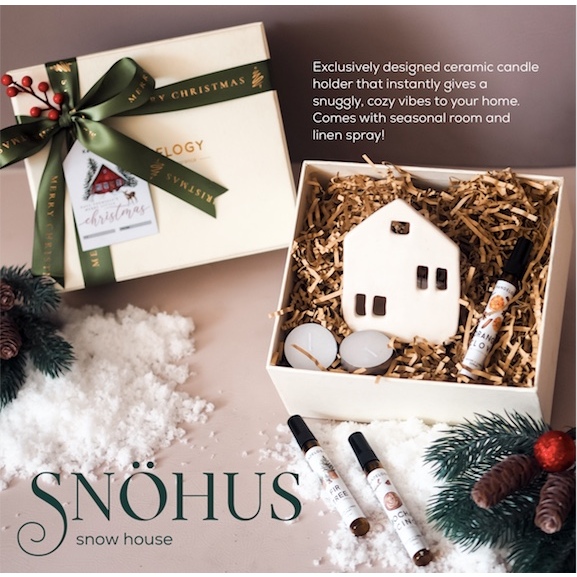 

Kendelogy Christmas Snow House Ceramic Candle Holder Hampers