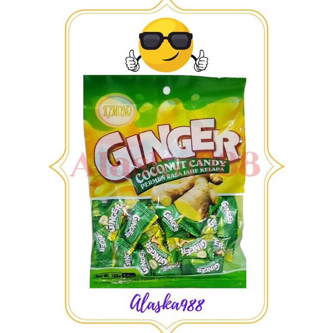

COD Permen Kimono Ginger coconut / Permen Jahe kelapa 160g Model #Terbaru (