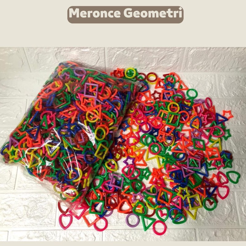 Meronce Geometri Kemasan 1kg - Mainan Edukasi Anak Meronce