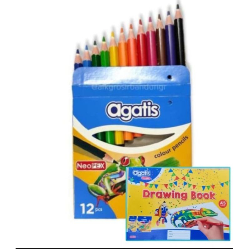 

Pensil warna agatis neo pex 12 warna Hexagonal pendek