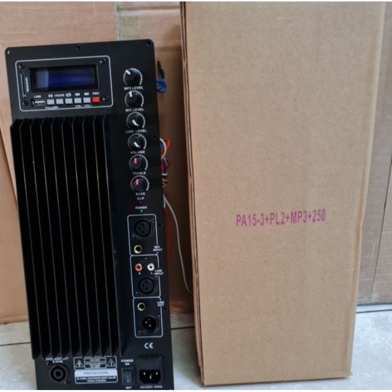 Power Kit Mesin Speaker Aktif Hitam Pl2 Mp3 USB Bluetooth
