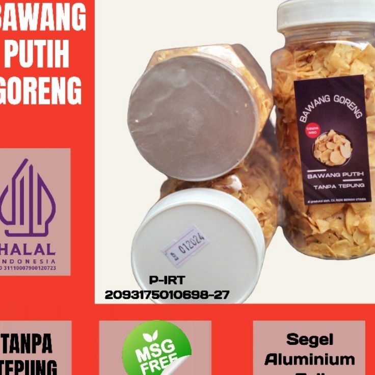

[KODE PRODUK 6QHQT4496] Bawang Putih Goreng Asli Tanpa Tepung 200gr