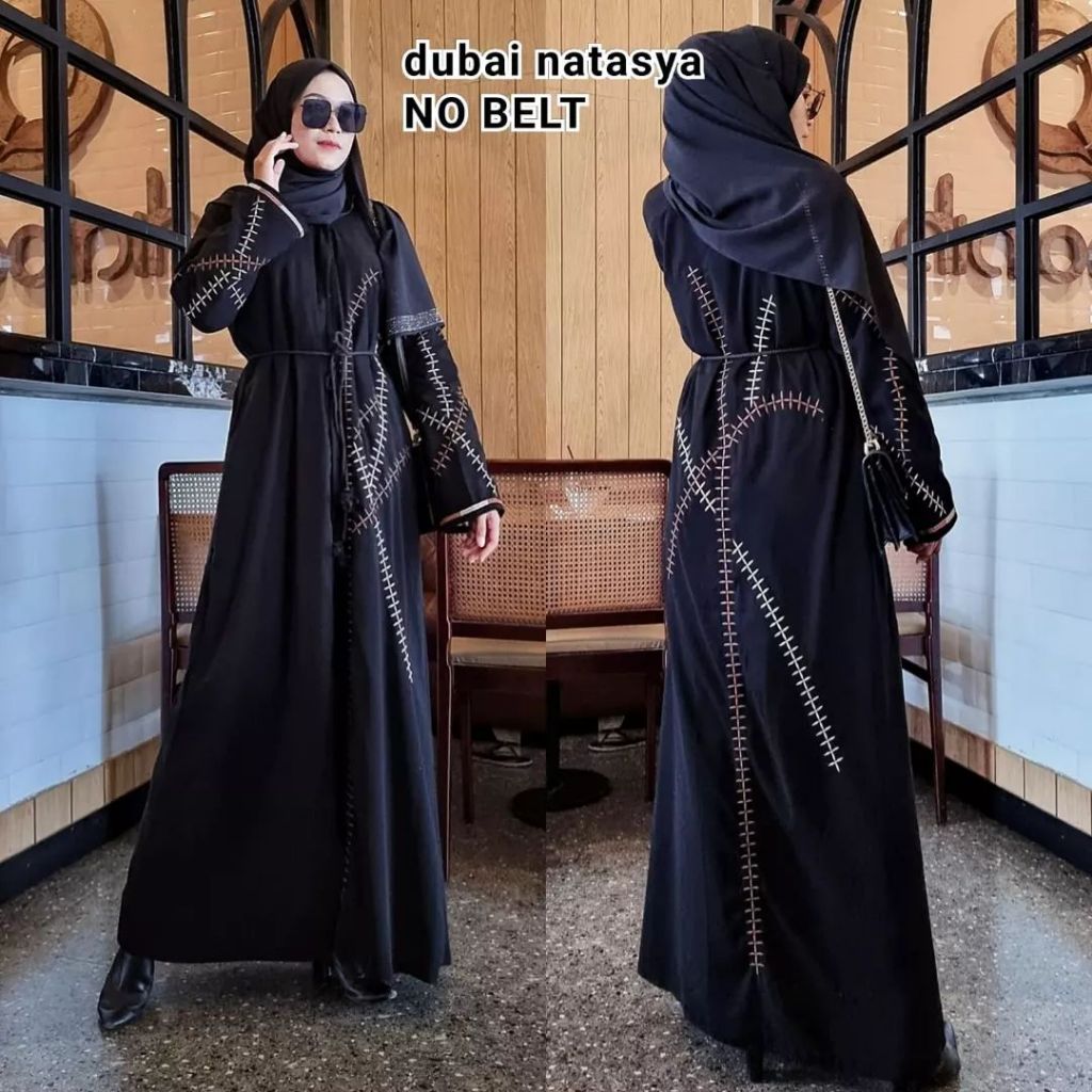 Gamis Terbaru Abaya Hitam Jetblack Dubai Natasya BUSUI Abaya Turkey Polos Simple Dress Muslim Baju W