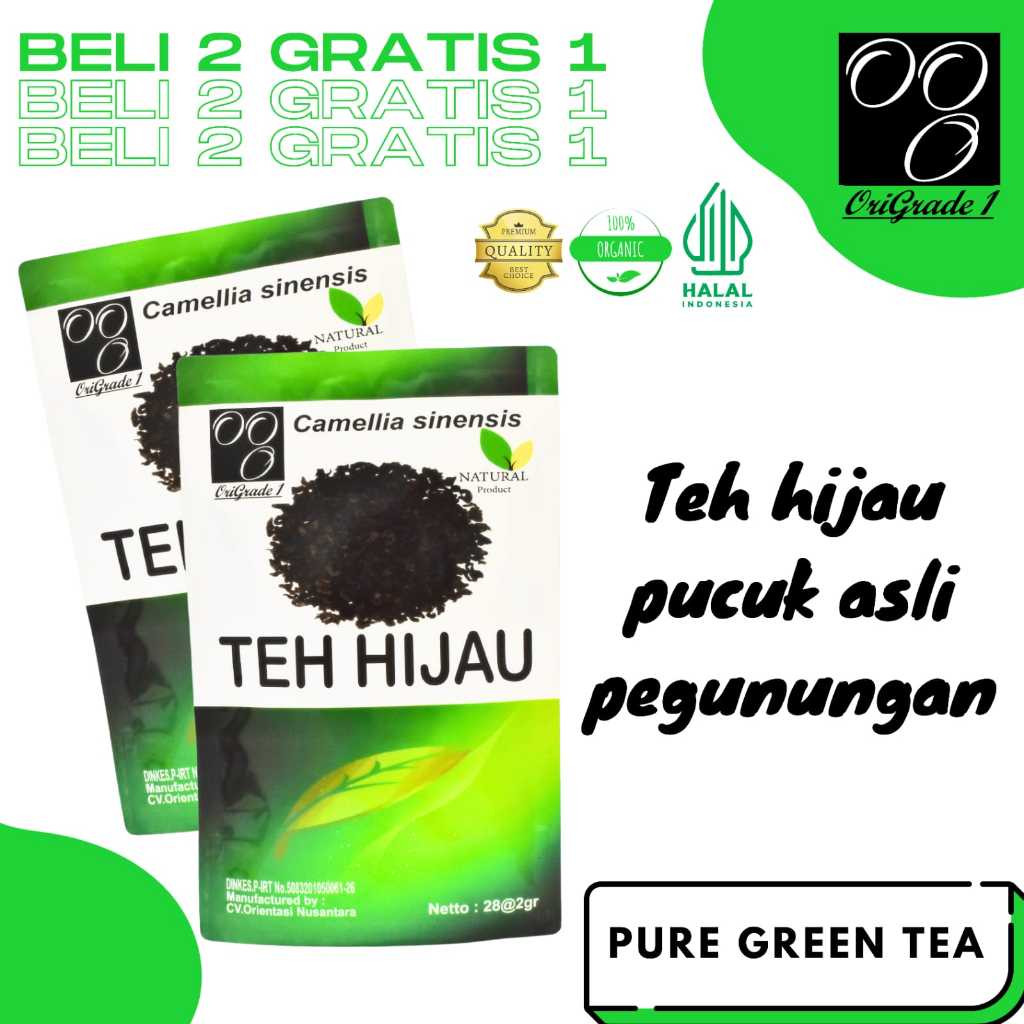 

(CELUP ISI 28 )TEH celup Green Tea-Teh Hijau asli pegunungan BELI 2 GRATIS 1 Pekoe Super-Membantu Menghaluskan kulit-Membantu Membakar Lemak Tubuh