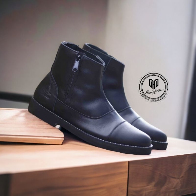 Sepatu Boots Resleting Pria Kulit Asli Hard Motion wlf Greyhound Sepatu Boots Formal Sepatu Kerja Se