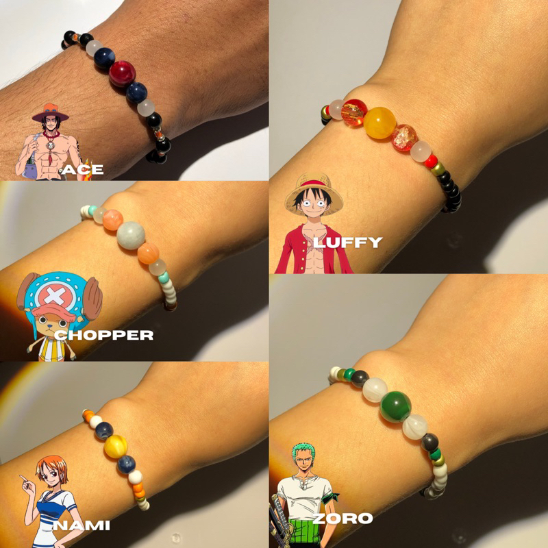 Gelang One Piece Vol.1 | One Piece Bracelet | Gelang Luffy Zoro Ace Nami Chopper | Gelang One Piece 