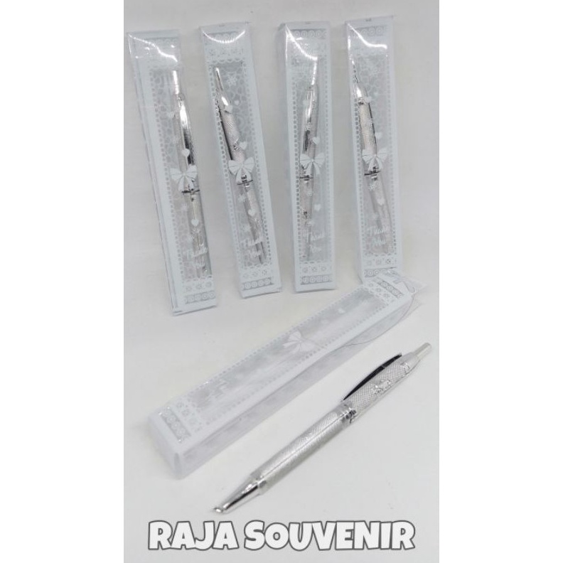 

Grosiran Murah ISI 50 PULPEN SILVER PERAK KEMAS MIKA BENING SOUVENIR PERNIKAHAN SOUVENIR ULANG TAHUN SOUVENIR UNIK grosir