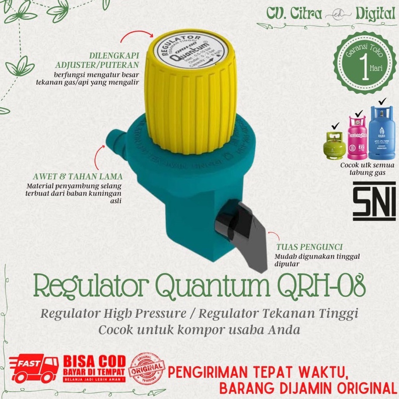 Terbaik Regulator Gas Tekanan Tinggi Quantum QRH-08 / Regulator Quantum High Pressure QRH 08 / QRH08