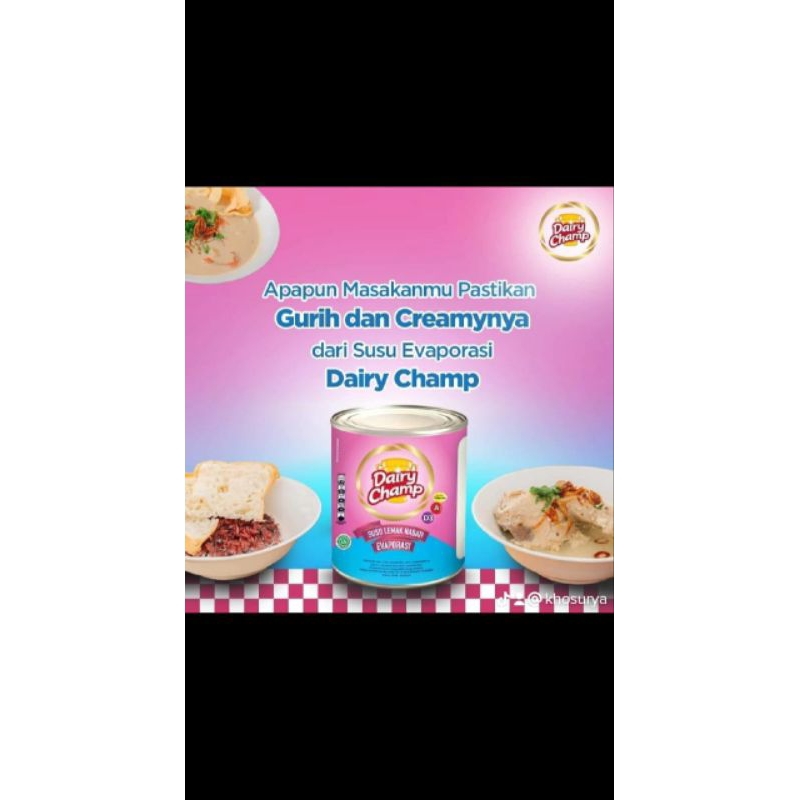 

Susu evaporasi dairychamp 390gr